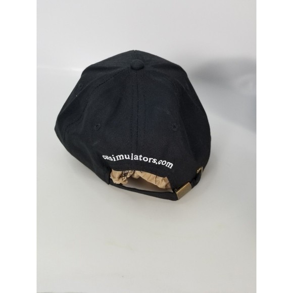 Caterpillar CAT Equipment Black White Adjustable Strapback Baseball Cap Hat - Picture 3 of 8